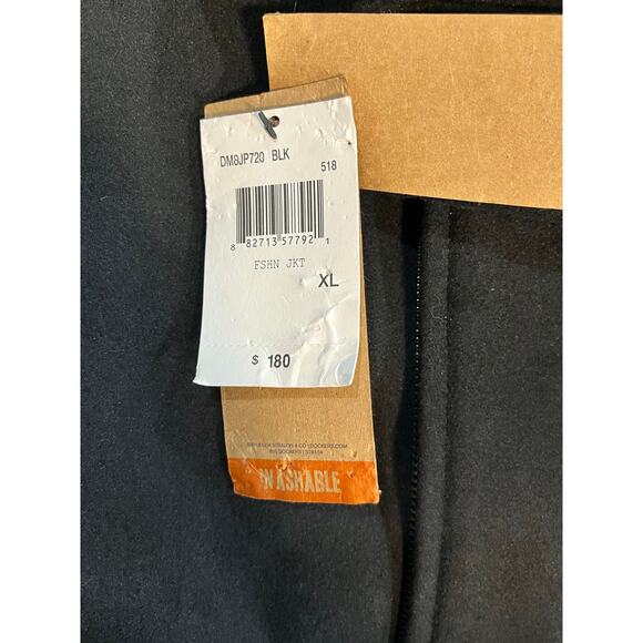 Dockers Peacoat Jacket Black Faux Mock Double Layer Zipper Wool Blend New XL - Picture 8 of 12